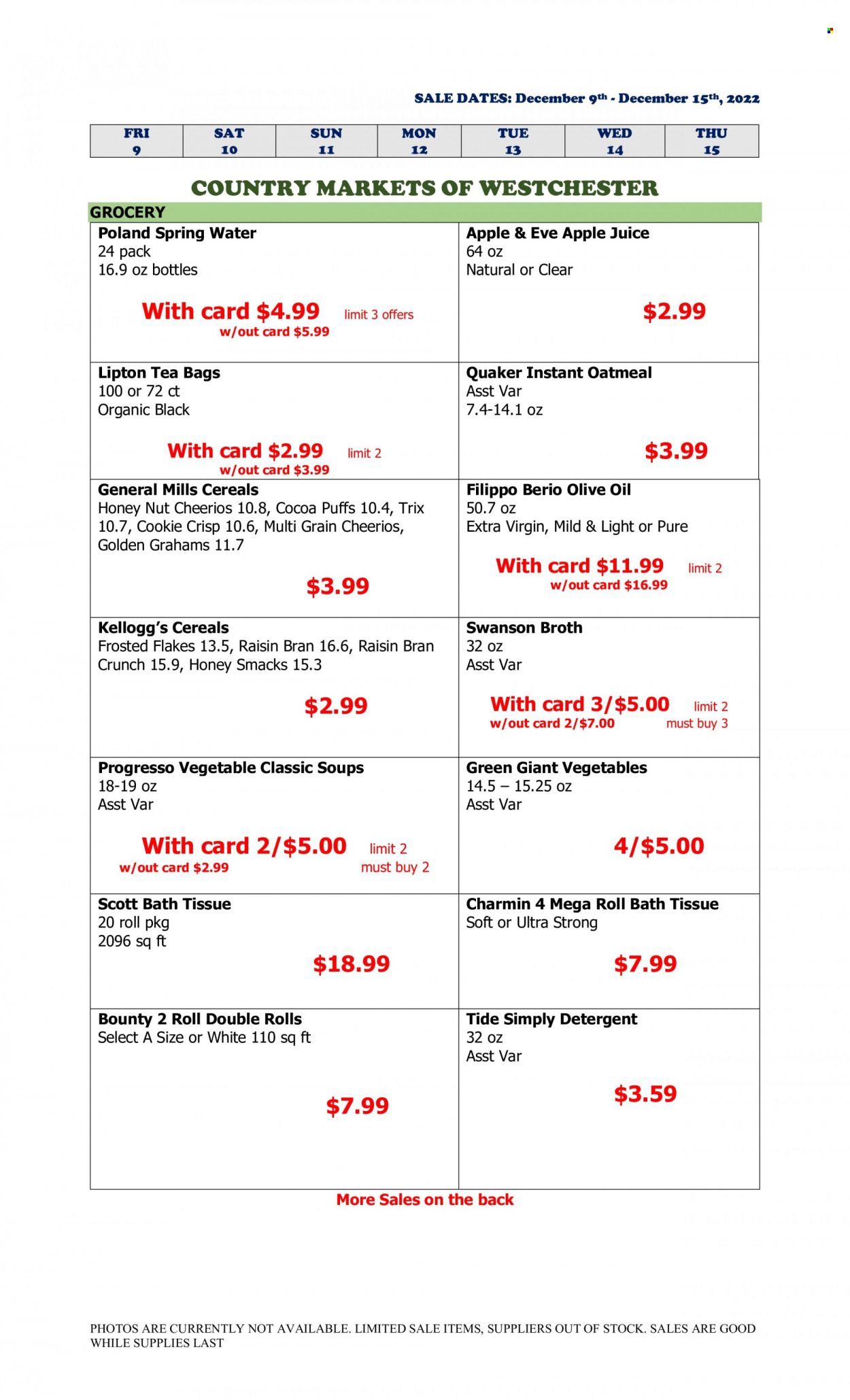 Country Markets of Westchester (NY) Weekly Ad Flyer Specials December 9 to December 15, 2022