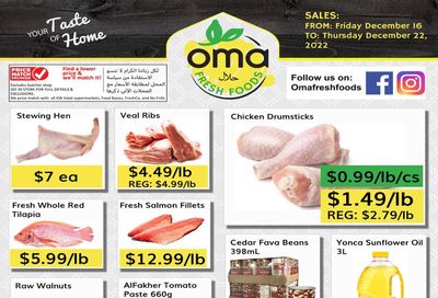 Oma Fresh Foods Flyer December 16 to 22