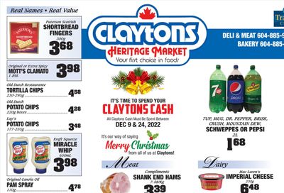 Claytons Heritage Market Flyer December 16 to 22