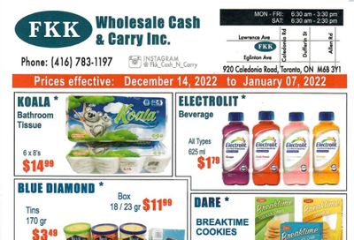 FKK Wholesale Cash & Carry Flyer December 14 to January 7