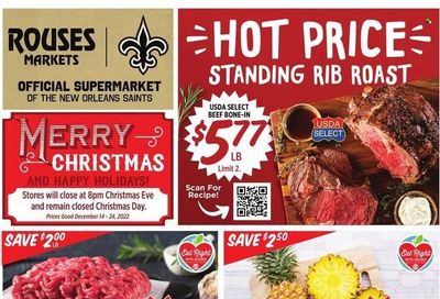 Rouses Markets (AL, LA, MS) Weekly Ad Flyer Specials December 14 to December 24, 2022