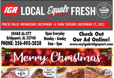 IGA (50) Weekly Ad Flyer Specials December 14 to December 27, 2022