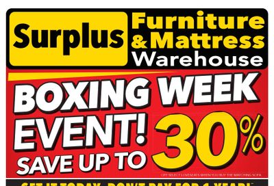 Surplus Furniture & Mattress Warehouse (Winnipeg) Flyer December 19 to January 1