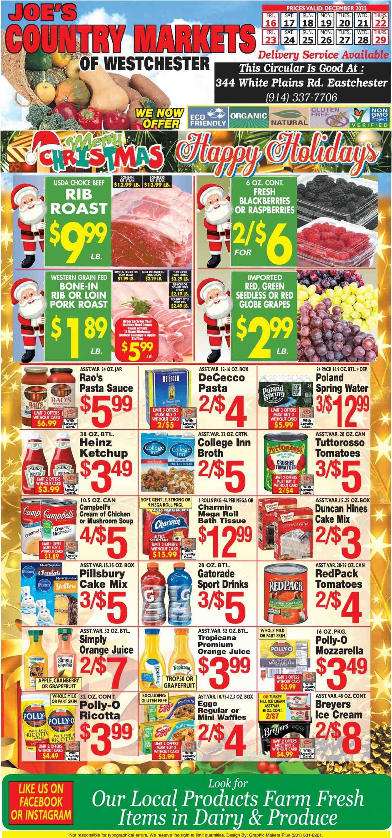 Country Markets of Westchester (NY) Weekly Ad Flyer Specials December 16 to December 29, 2022