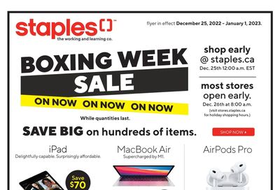 Staples Boxing Week Sale Flyer December 25 to January 1