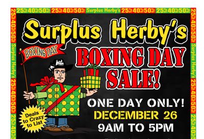Surplus Herby's Boxing Day Flyer December 26