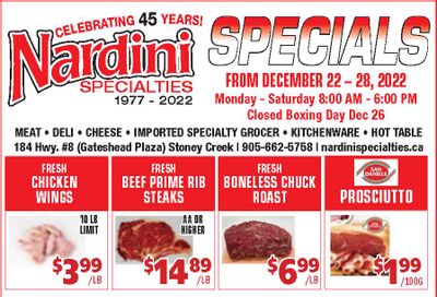 Nardini Specialties Flyer December 22 to 28