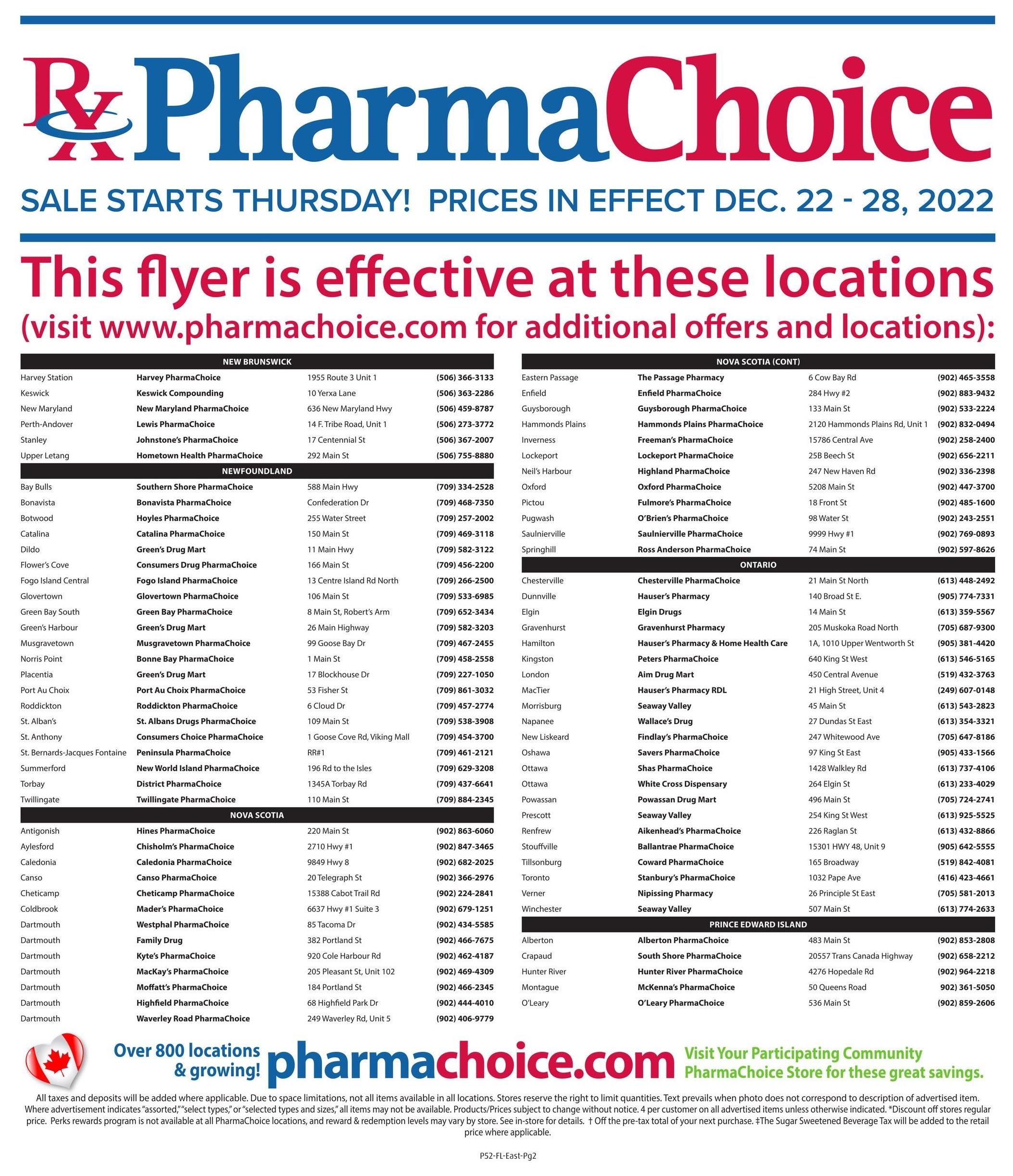 PharmaChoice (ON & Atlantic) Flyer December 22 to 28