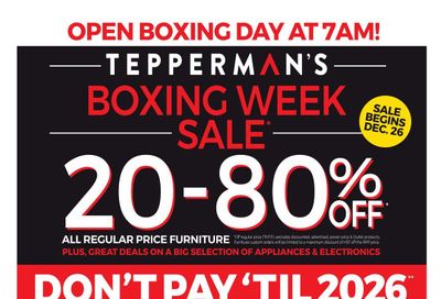 Tepperman's Boxing Week Flyer December 26 to 31