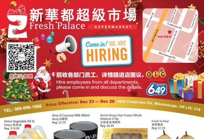 Fresh Palace Supermarket Flyer December 23 to 29