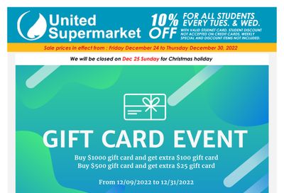 United Supermarket Flyer December 23 to 29