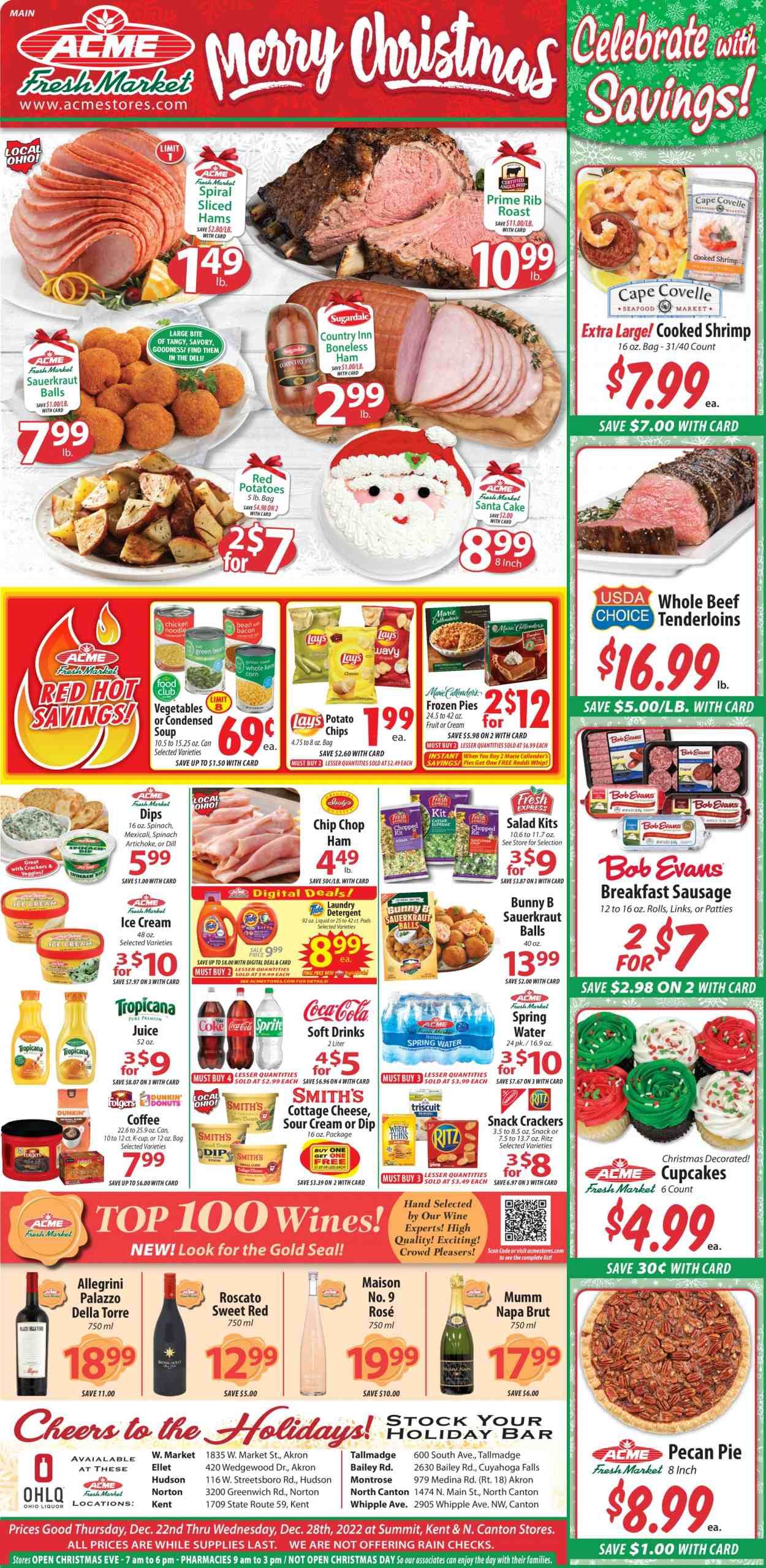 ACME Fresh Market Weekly Ad Flyer Specials December 22 to December 28, 2022