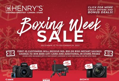 Henry's Boxing Week Sale Flyer December 23 to 29