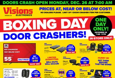 Visions Electronics Boxing Day Flyer December 23 to 29
