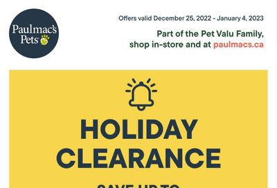 Paulmac's Pets Flyer December 25 to January 4