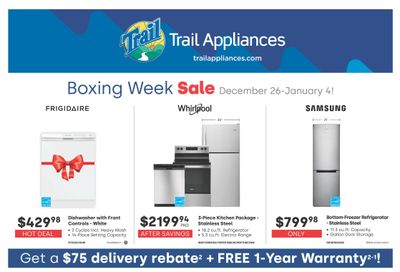 Trail Appliances (BC) Boxing Week Flyer December 26 to January 4