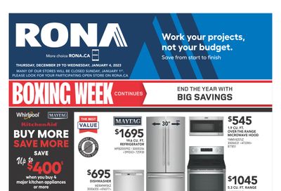 Rona (ON) Flyer December 29 to January 4