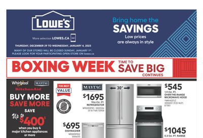 Lowe's (West) Flyer December 29 to January 4