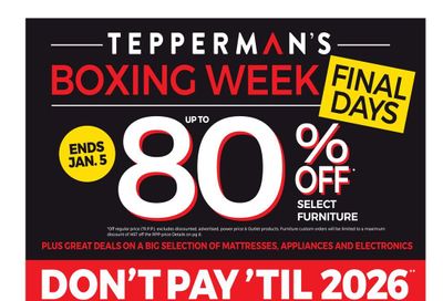 Tepperman's Flyer December 30 to January 5