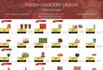 Fateh Grocery Depot Flyer December 29 to January 4
