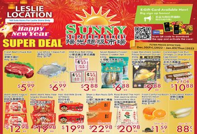 Sunny Supermarket (Leslie) Flyer December 30 to January 5