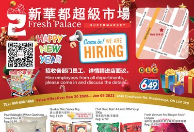 Fresh Palace Supermarket Flyer December 30 to January 5