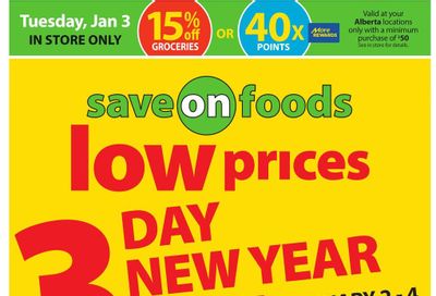 Save On Foods (AB) Flyer January 2 to 4