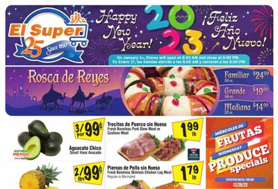 El Super (CA, NM, NV, TX) Weekly Ad Flyer Specials December 28 to January 3, 2023