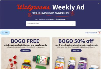Walgreens Weekly Ad Flyer Specials January 1 to January 7, 2023