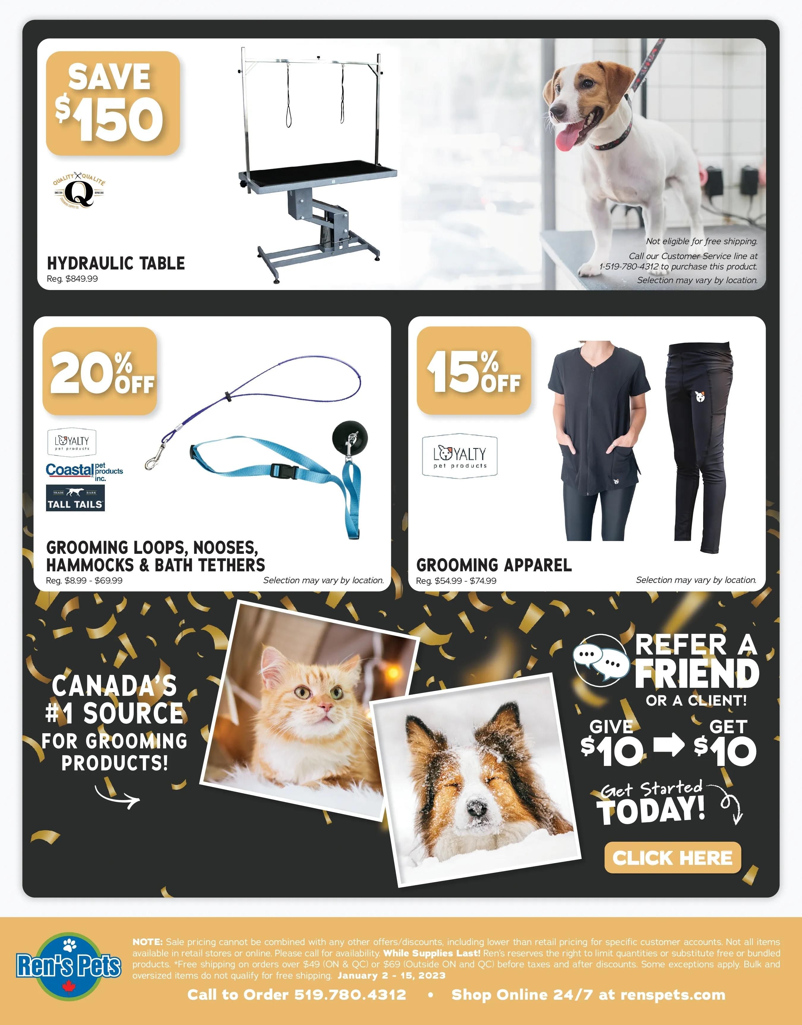 Ren's Pets Groomers Sale Flyer January 2 to 15