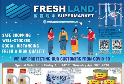 FreshLand Supermarket Flyer April 24 to 30