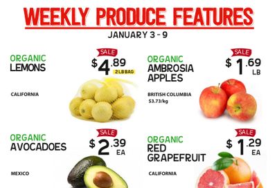 Pomme Natural Market Weekly Produce Flyer January 3 to 9