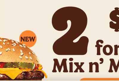 Burger King Canada Offers: Mix n’ Match 2 for $5, Until January 22