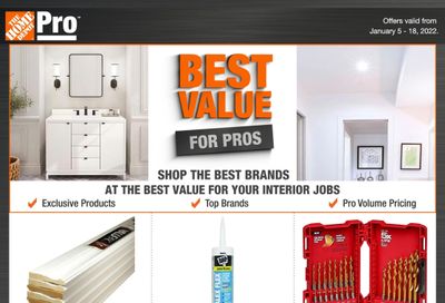 Home Depot Pro Flyer January 5 to 18