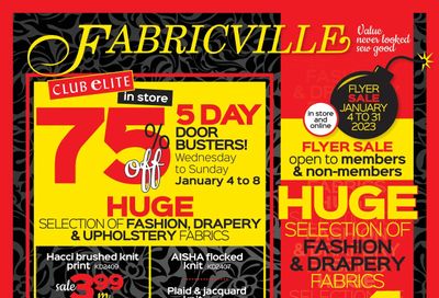 Fabricville Flyer January 4 to 31
