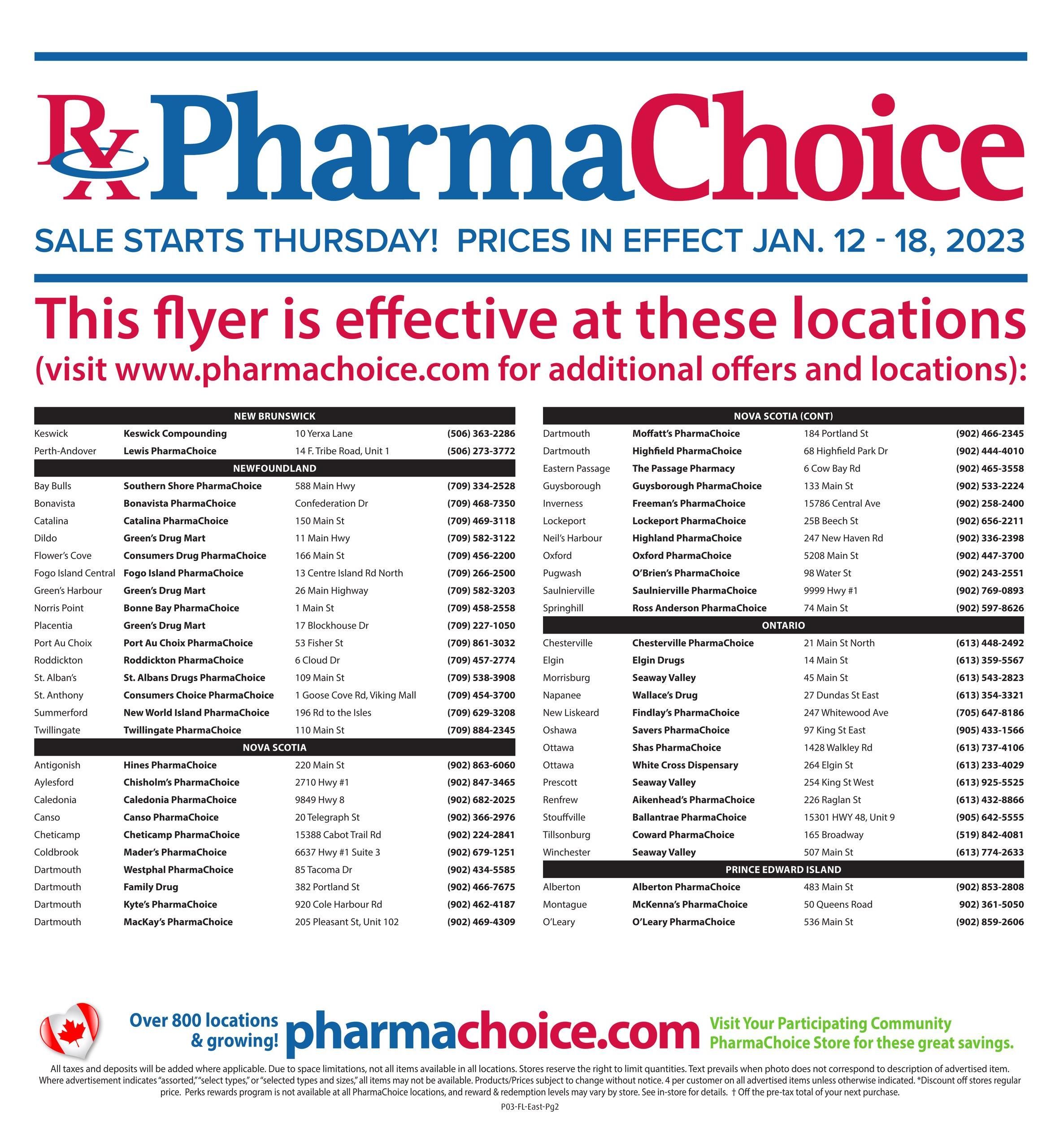 PharmaChoice (ON & Atlantic) Flyer January 12 to 18