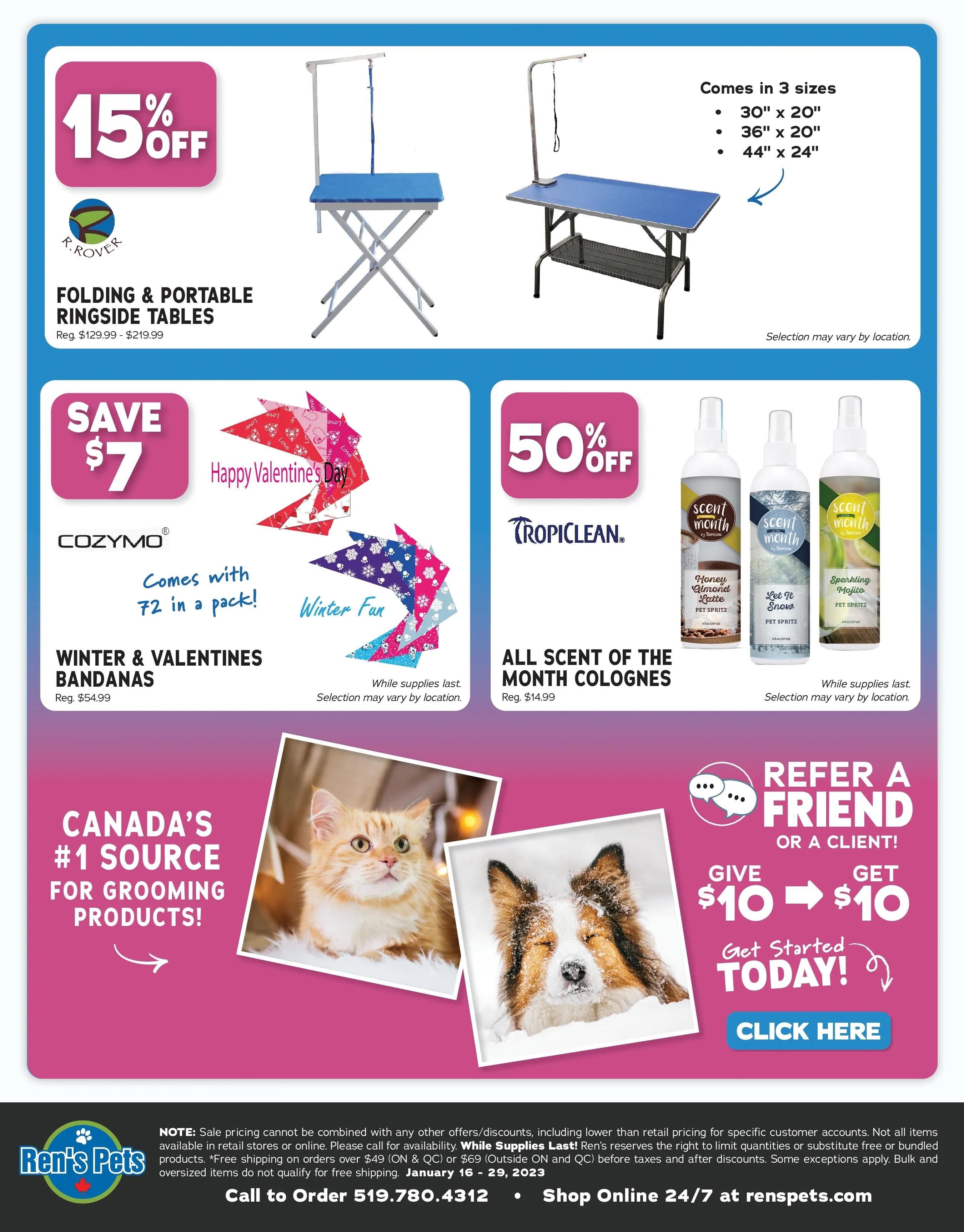 Ren's Pets Warm Up For Winter Groomers Sale Flyer January 16 to 29