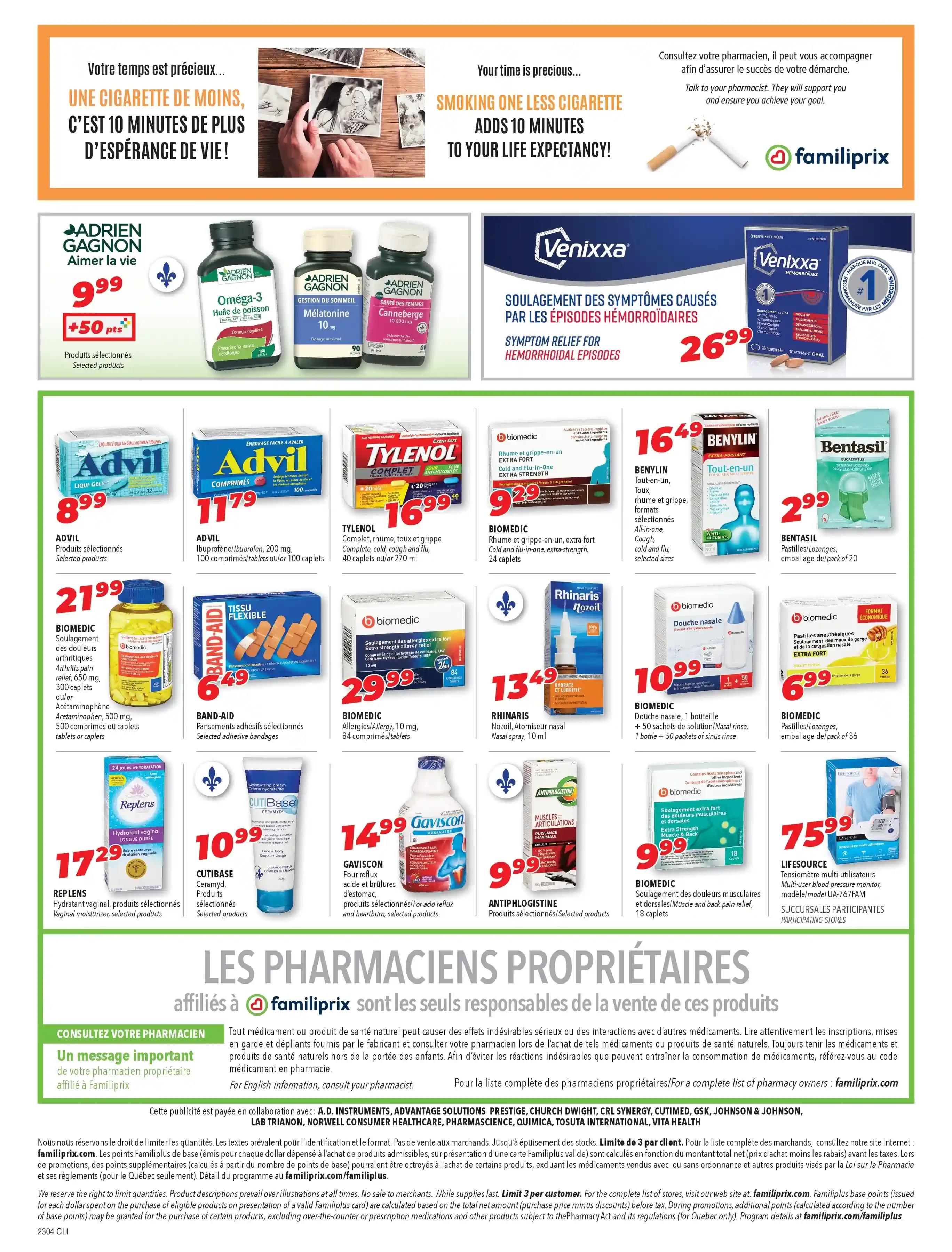 Familiprix Clinique Flyer January 19 to 25