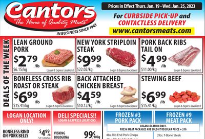 Cantor's Meats Flyer January 19 to 25
