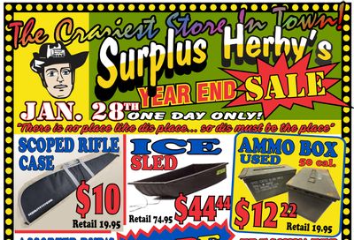 Surplus Herby's Year End Sale Flyer January 28