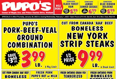 Pupo's Food Market Flyer January 26 to February 1