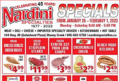 Nardini Specialties Flyer January 26 to February 1