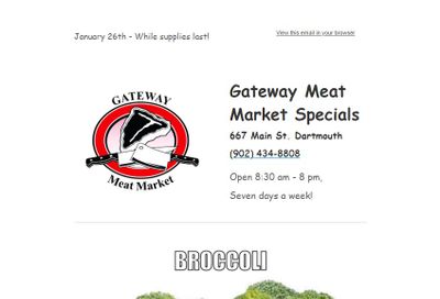Gateway Meat Market Flyer January 26 to February 1