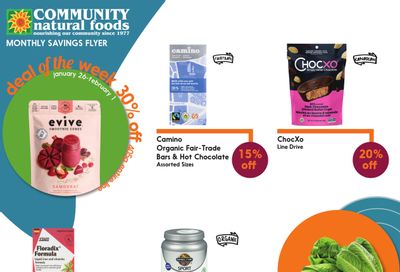 Community Natural Foods Flyer January 26 to February 22