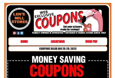 Len's Mills Stores Coupons Valid From January 26 to 29