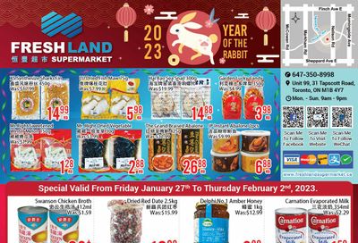 FreshLand Supermarket Flyer January 27 to February 2