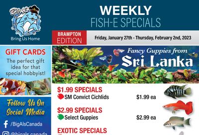 Big Al's (Brampton) Weekly Specials January 27 to February 2