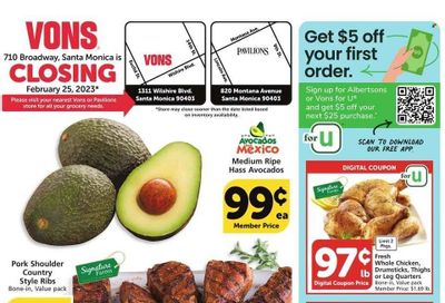 Vons (CA) Weekly Ad Flyer Specials January 25 to January 31, 2023