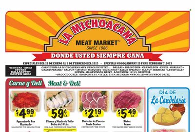 La Michoacana Meat Market (TX) Weekly Ad Flyer Specials January 25 to February 7, 2023