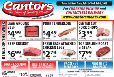Cantor's Meats Flyer February 2 to 8